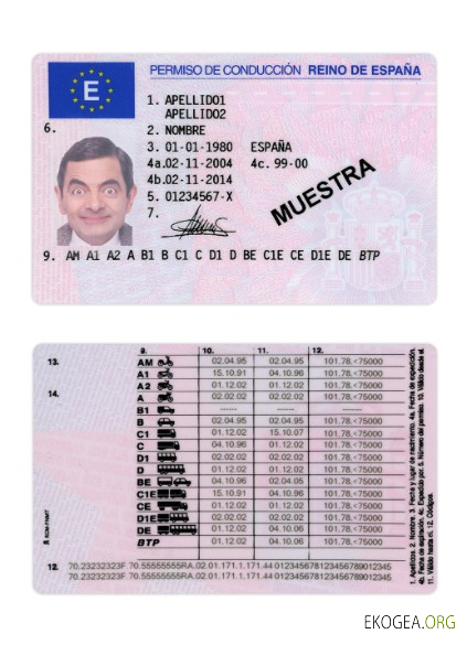 Spain driving license version 2